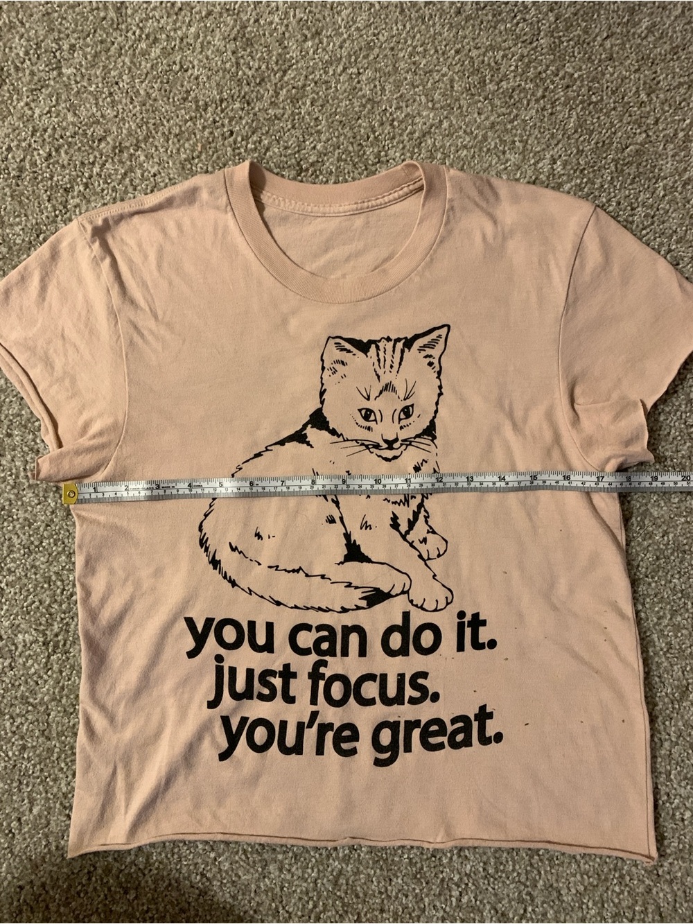 Soft Pink Cat Graphic Tee - Encouraging Message - Picture 3 of 5